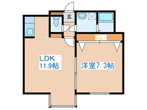 ベルファ－レ中央の物件間取画像